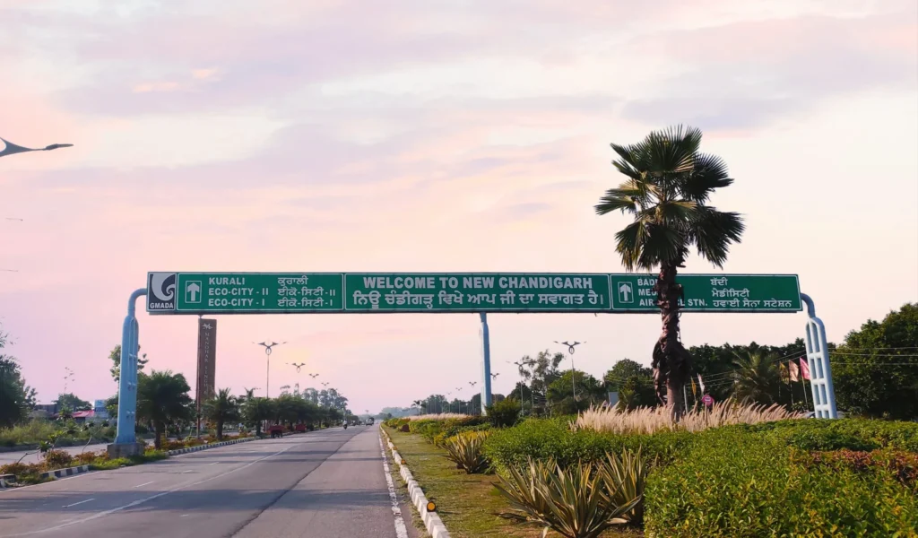 new chandigarh punjab entry board image